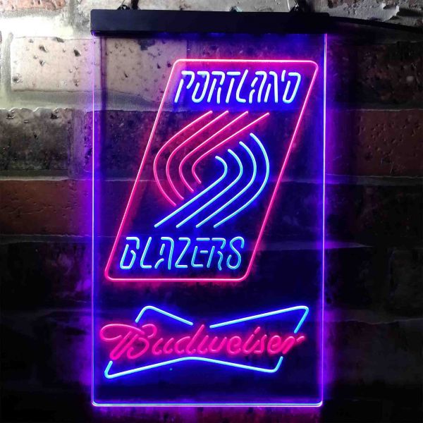 Portland Trail Blazers Budweiser Neon Dual LED Sign